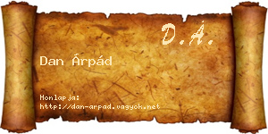 Dan Árpád névjegykártya