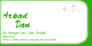 arpad dan business card