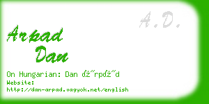 arpad dan business card